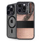 Rose Gold and Black Marble iPhone 14 Pro Kickstand Case